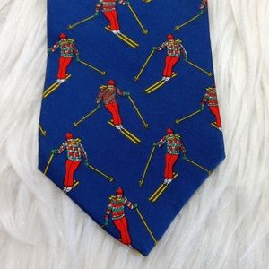 Vintage Gap Novelty Ski Print Tie 100% Silk